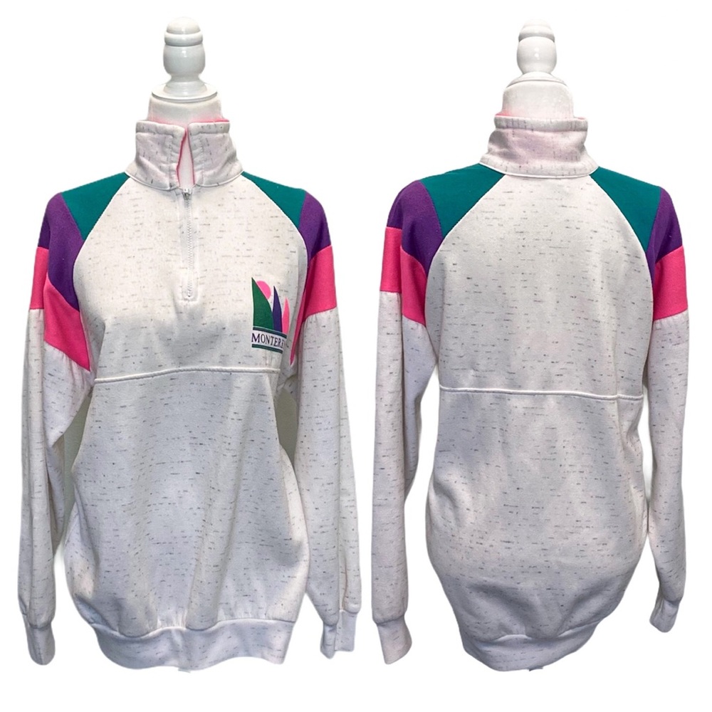 Vintage 80s 90s Monterey Jacket Colorblock XL - Picture 2 of 9